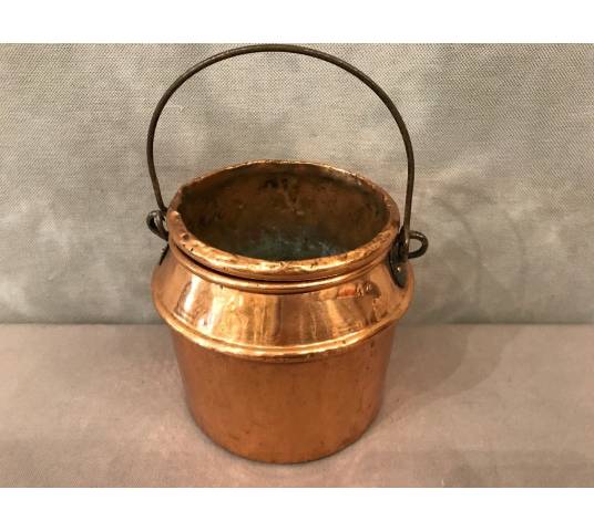 Period copper glue pot 18 th with bath bath