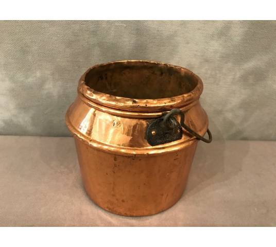 Period copper glue pot 18 th with bath bath