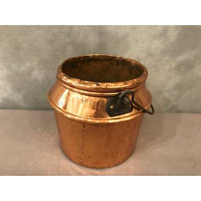 Period copper glue pot 18 th with bath bath