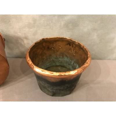 Period copper glue pot 18 th with bath bath