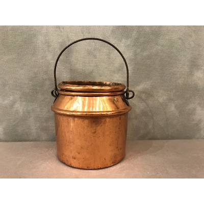 Period copper glue pot 18 th with bath bath