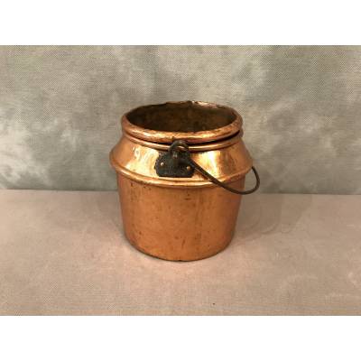 Period copper glue pot 18 th with bath bath