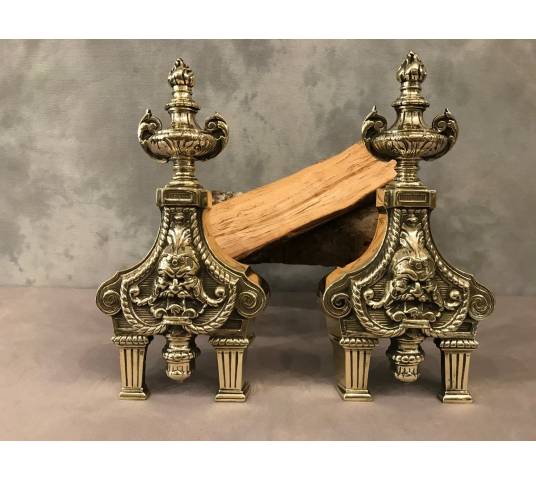 Pair of stage bronze channels 19 th of Louis XVI style