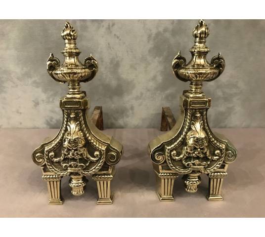 Pair of stage bronze channels 19 th of Louis XVI style