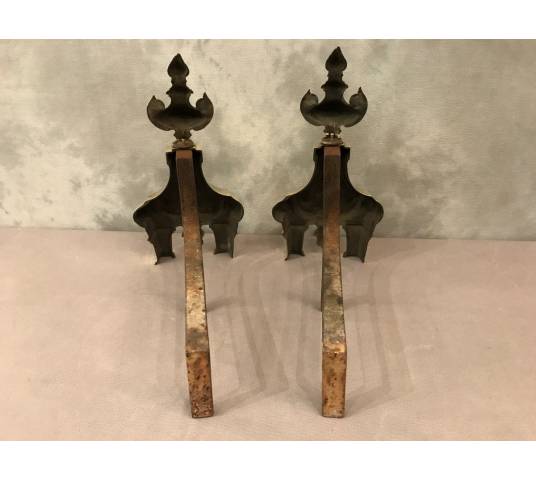 Pair of stage bronze channels 19 th of Louis XVI style