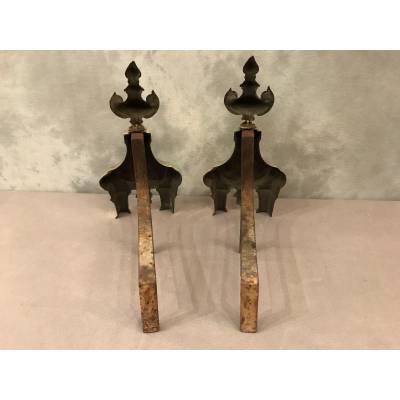 Pair of stage bronze channels 19 th of Louis XVI style