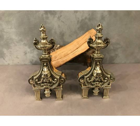 Pair of stage bronze channels 19 th of Louis XVI style