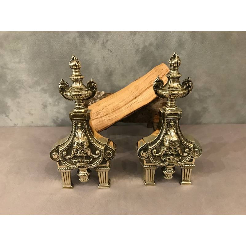 Pair of stage bronze channels 19 th of Louis XVI style