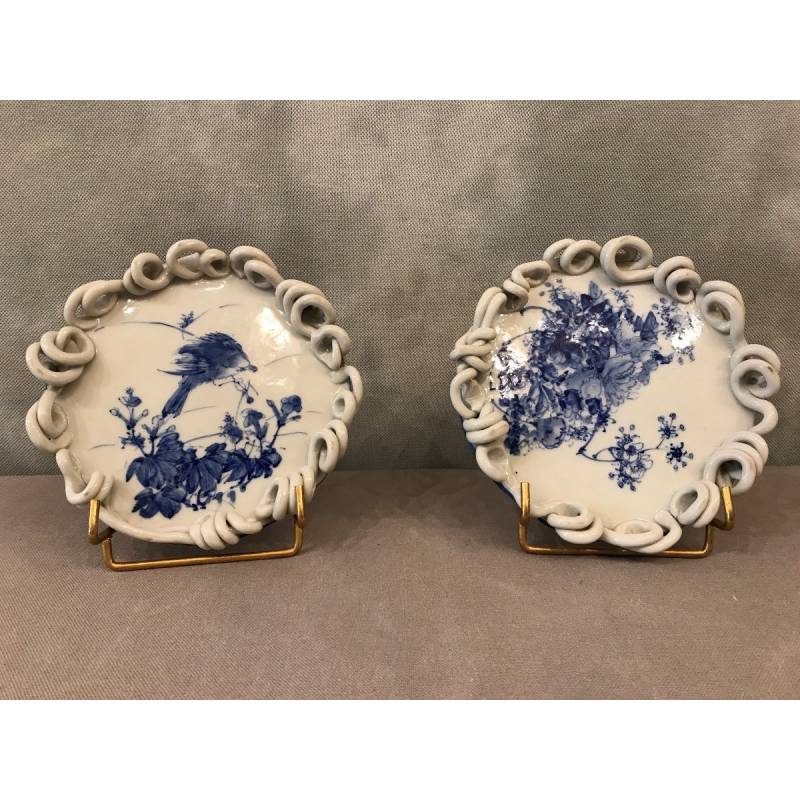 Pair of Below Japanese Porcelain Cards 19 th