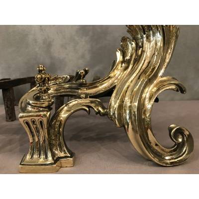 Beautiful, polished bronze caterpillar, at the end of 18 th rocker