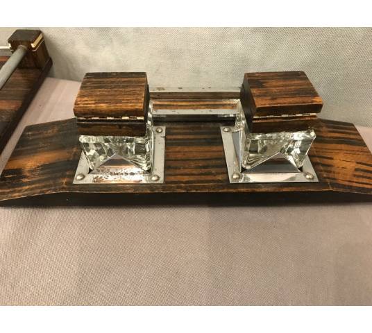 Nécessaire de bureau vers 1940 en palissandre Art déco